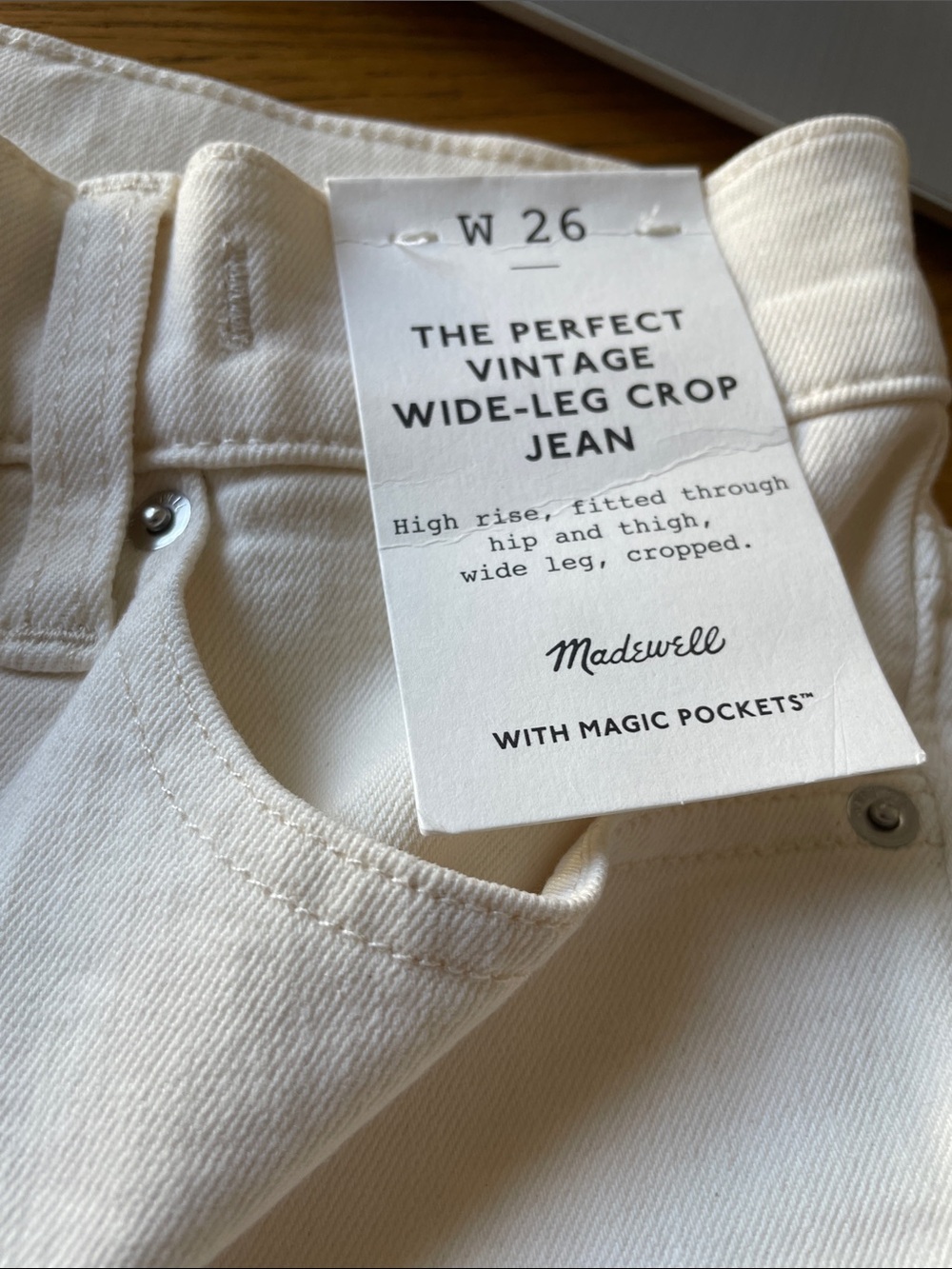 Madewell The Perfect Vintage Wide-Leg Crop Jean SIZE 26 NEW w/ Tag - Picture 6 of 10